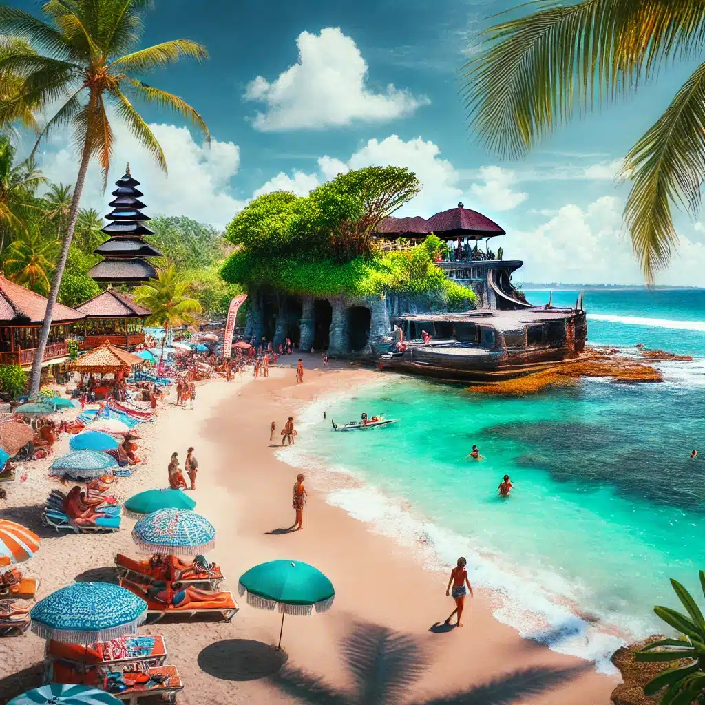 Une-magnifique-plage-de-Bali-en-plein-jour-avec-du-sable-blanc-et-fin-une-mer-turquoise-cristalline-et-des-palmiers-luxuriants.