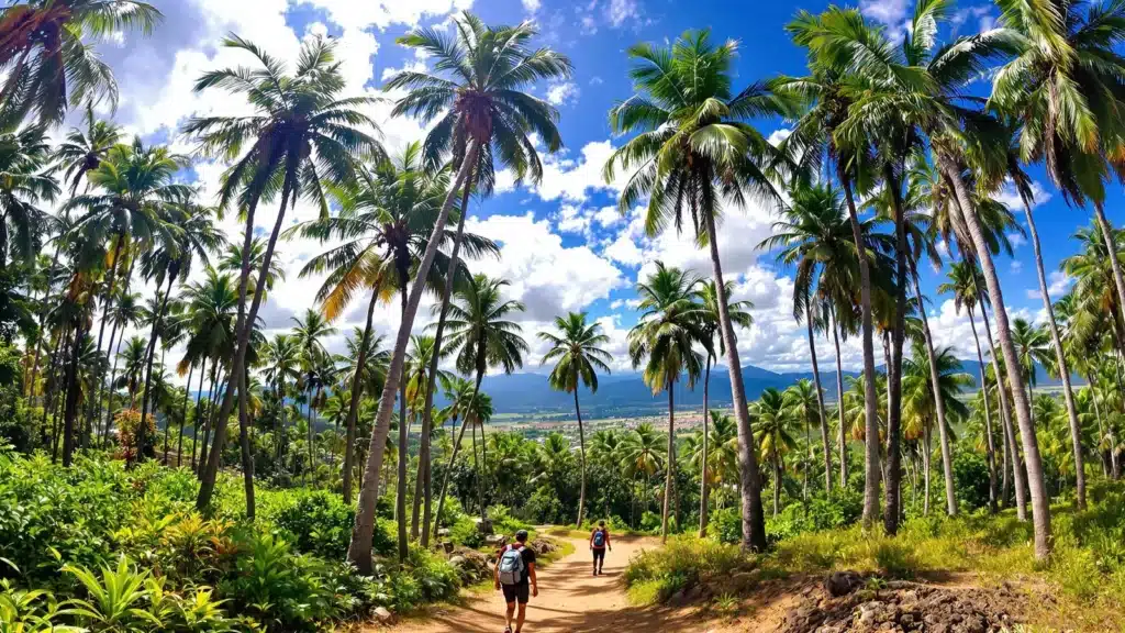 Vue des palmiers de la cocora a salento en colombie
