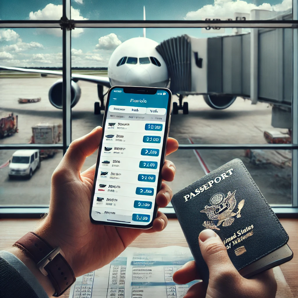 Une-image-realiste-montrant-un-voyageur-a-laeroport-consultant-une-application-de-comparateur-de-vols-sur-son-smartphone.-Lecran-du-telephone-kiwi.com-avis