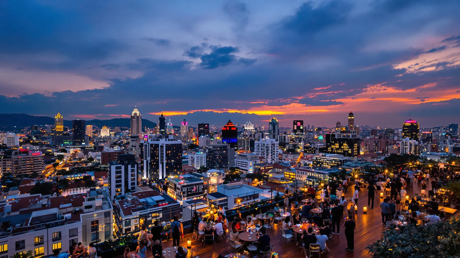 Vue complète sur la ville de medellin de nuit !