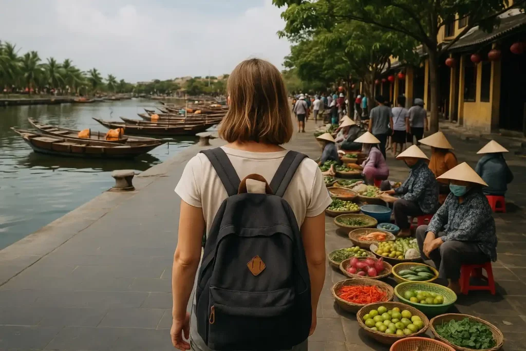une fille qui voyage au vietnam