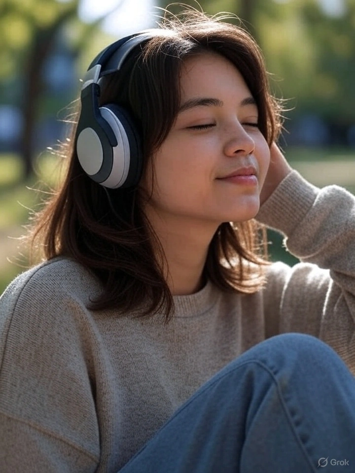 une fille qui écoute un livre audio