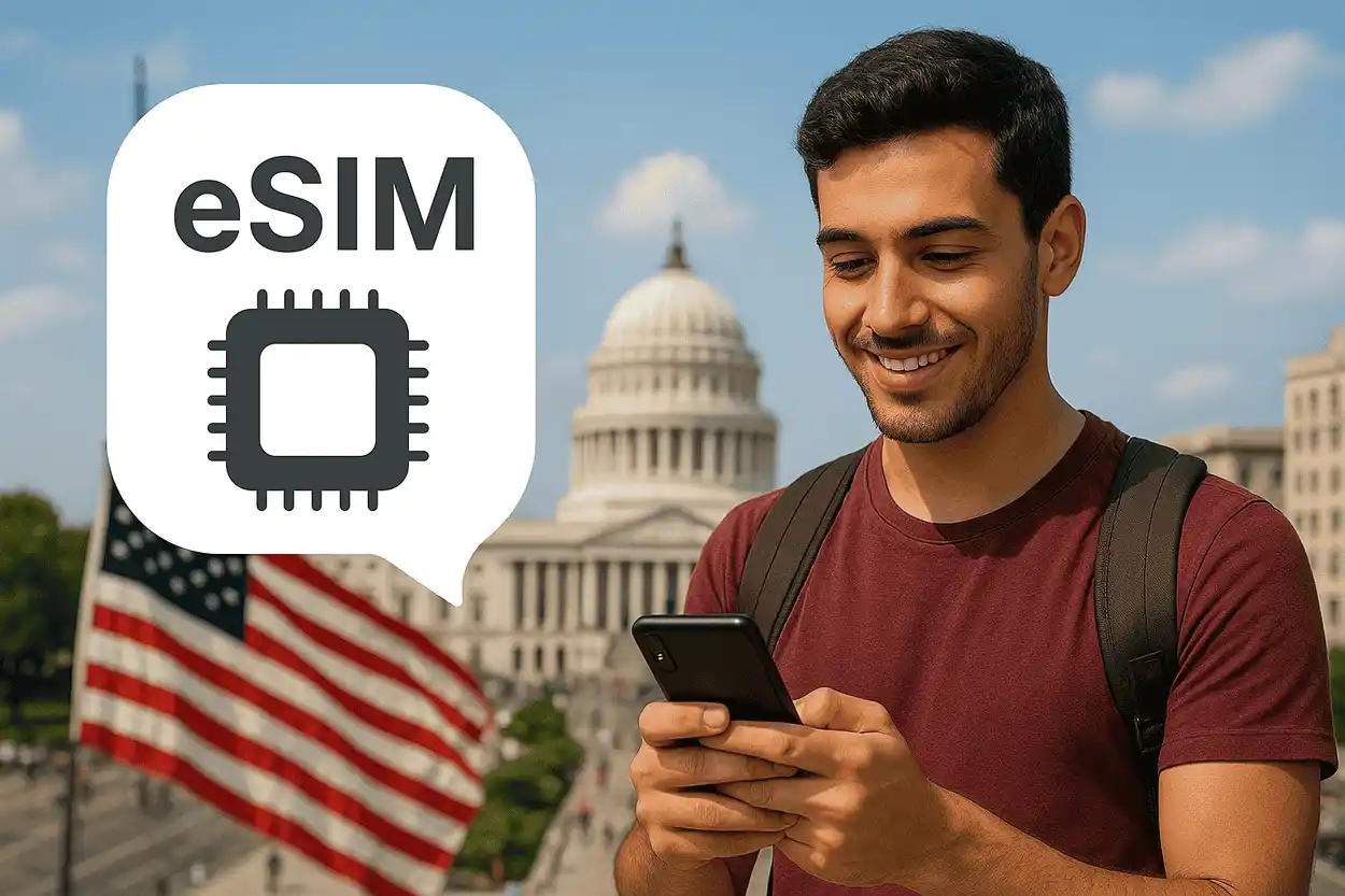 You are currently viewing eSIM USA : Le Guide Complet pour Voyager Connecté aux États-Unis (2025)